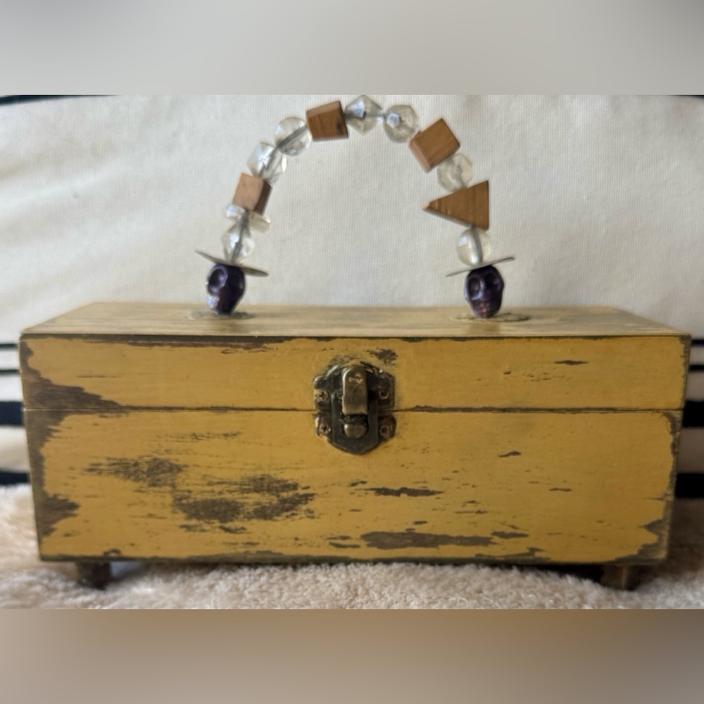 Rustic Wooden Storage Box with Handle